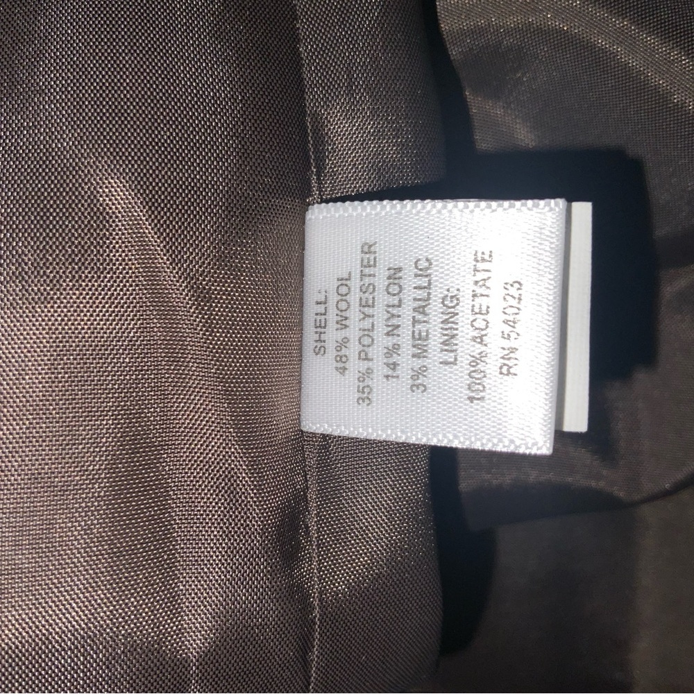 Banana Republic Brown Tan Wool Blend Metallic Sleeveless Sheath Career Dress 2 - Picture 12 of 13